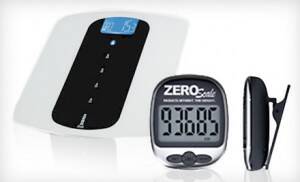 scale and pedometer