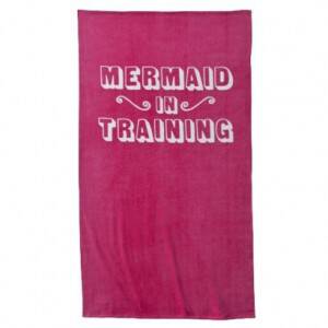 mermaid in training beach towel