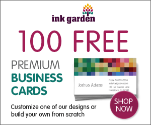 inkgarden 100 free business cards