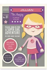 super girl birthday invite