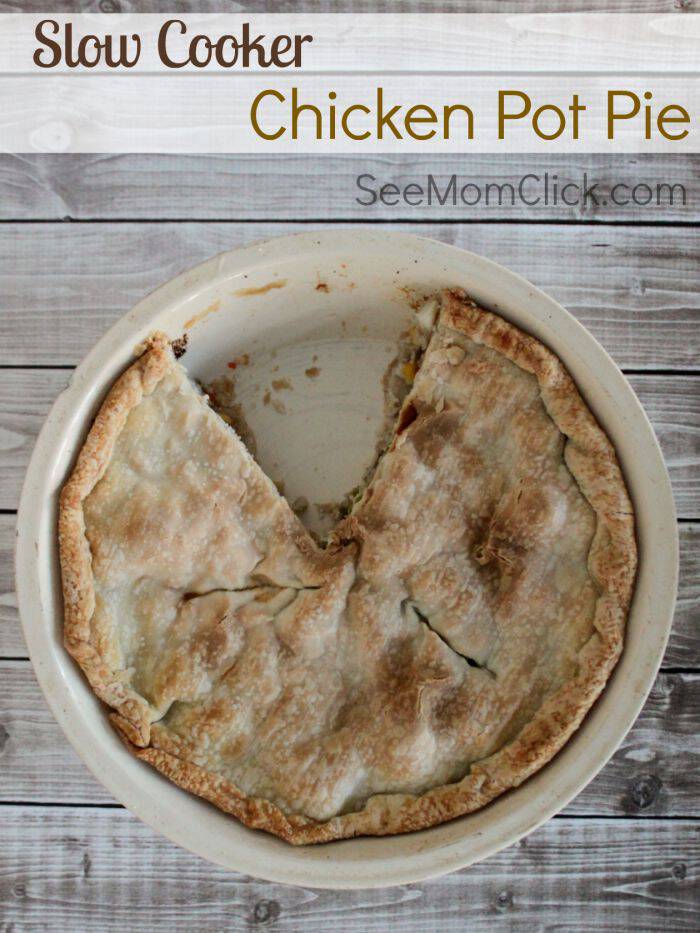This Slow Cooker Chicken Pot Pie is a favorite comfort food and one of my go-to chicken recipes. It one of those crockpot recipes that freezes well, too. Looking for delicious dinner recipes that leave you with leftovers? This is it!