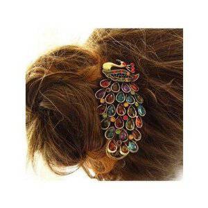 peacock hair clip