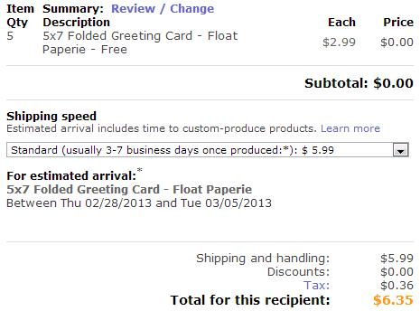 Shutterfly Free Card