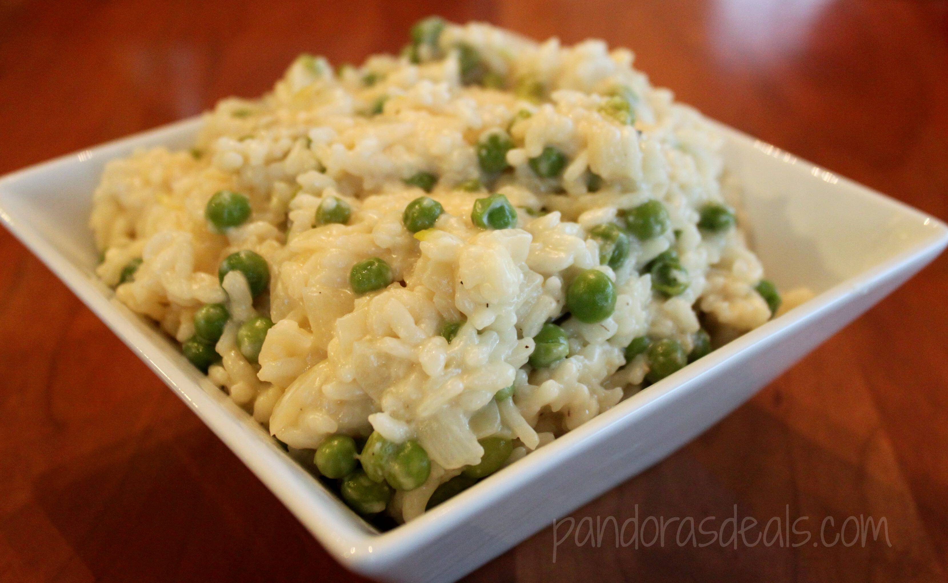 Cheesy Risotto With Peas