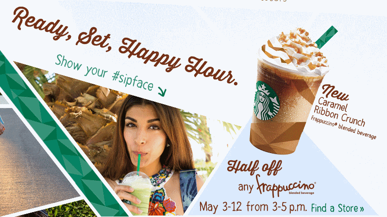 Starbucks Half Price Frappuccino