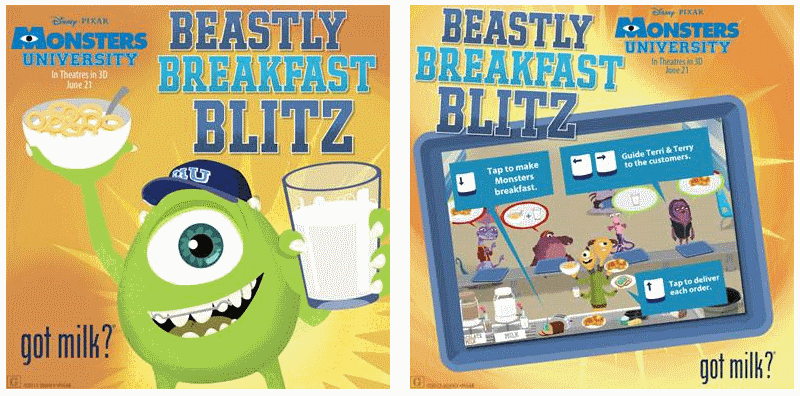 Monsters U Beastly Breakfast Blitz Game