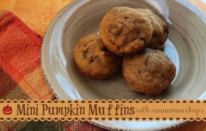 Mini Pumpkin Muffins With Cinnamon Chips