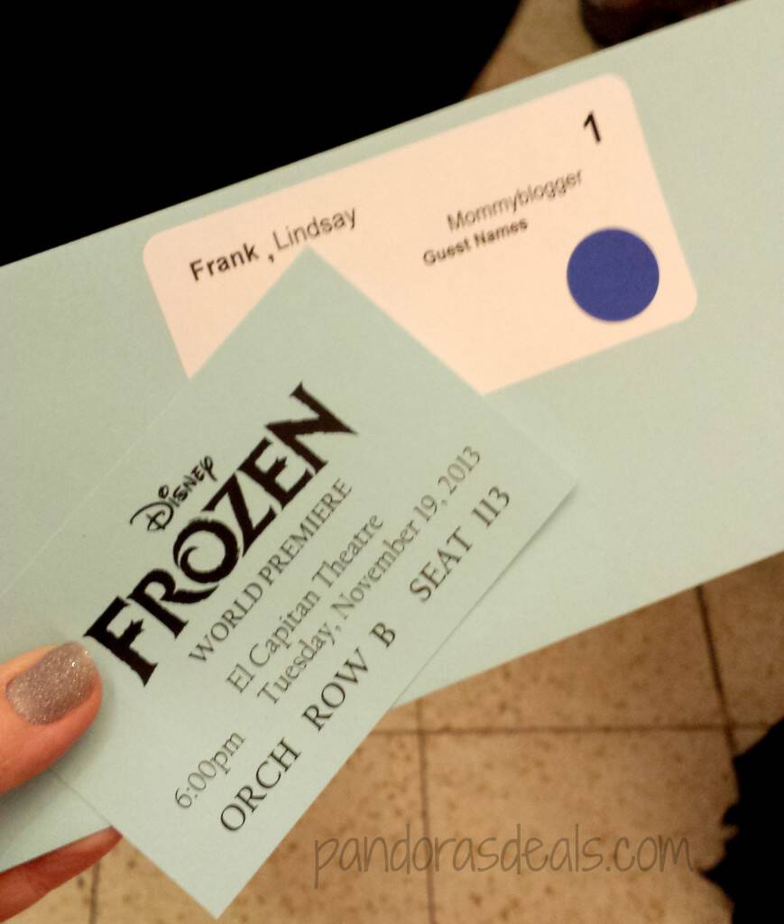 Frozen Premiere Ticket