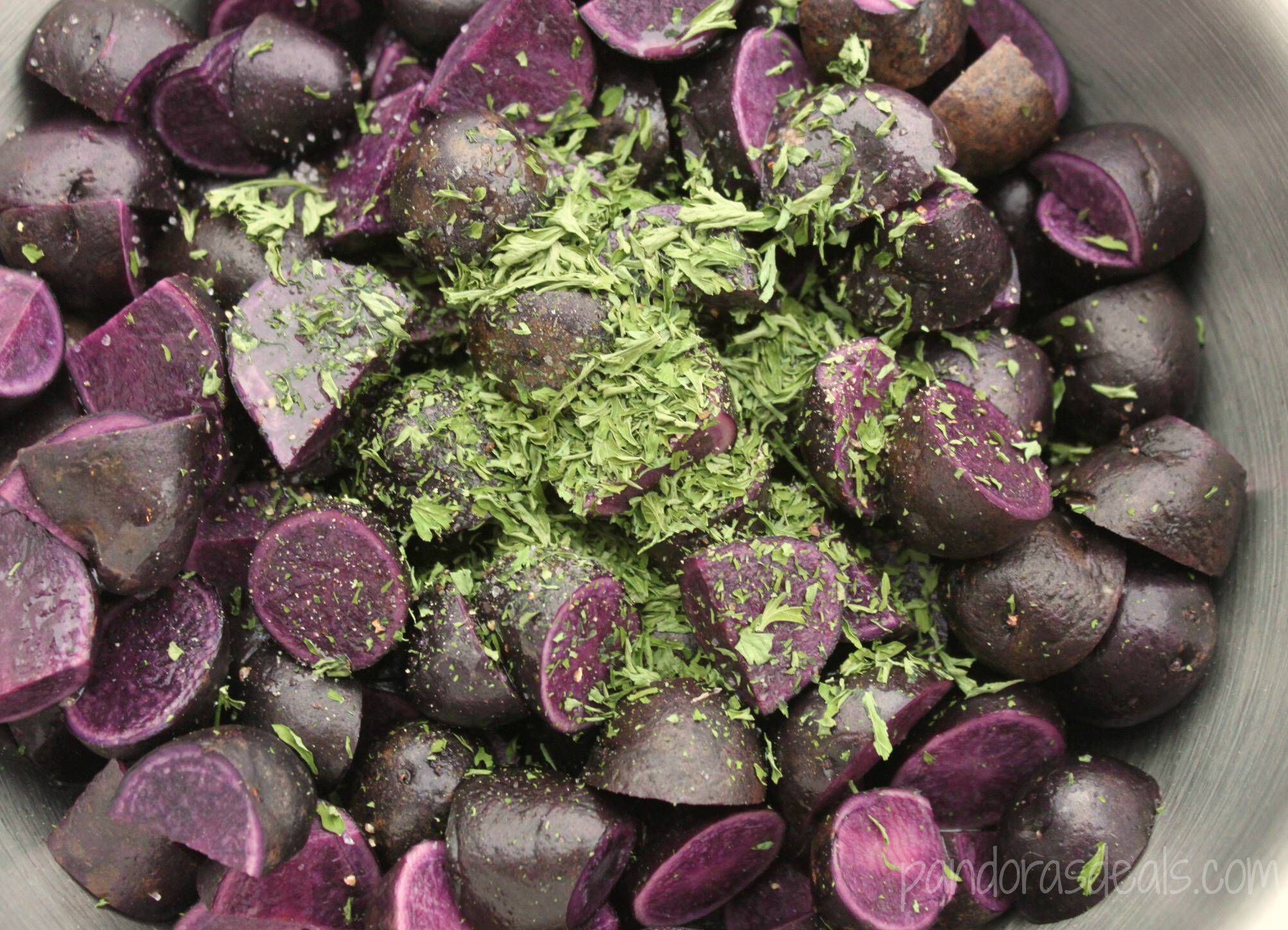 Want a fun side dish that's super easy to make? Try this Purple Parsley Potatoes recipe. You can whip it up in no time and trust me, everyone loves purple!