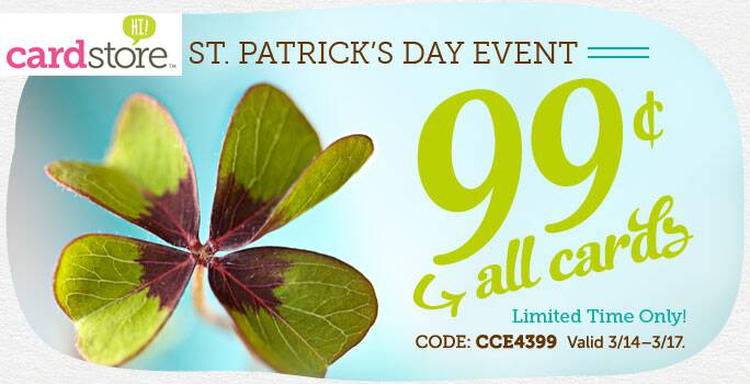 Cardstore St. Patrick's Day Sale