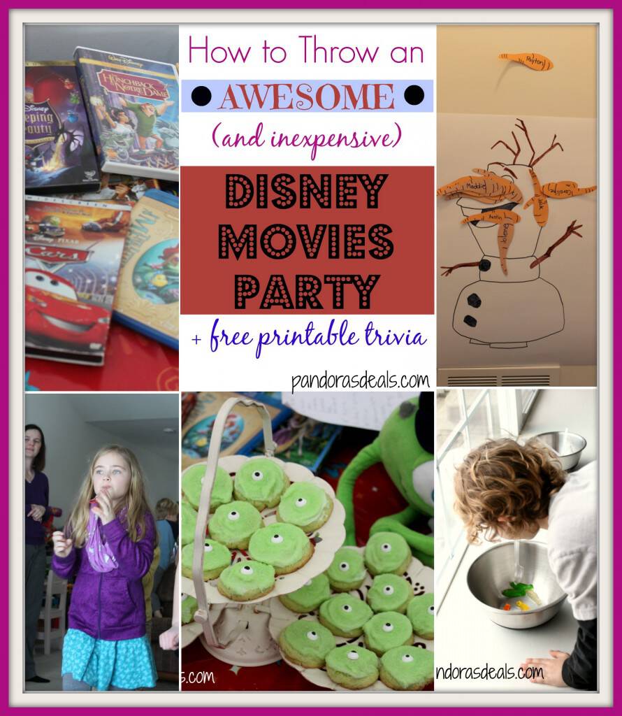 Do your kids love Disney? I've got the how-to on throwing a Disney movies party for kids without breaking the bank. We kept it simple and had TONS of fun! There's a free printable Disney trivia sheet included!
