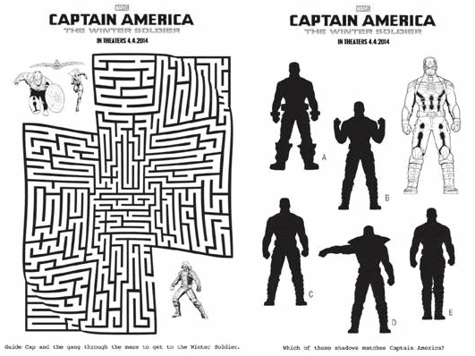 Captain America Activity Pages