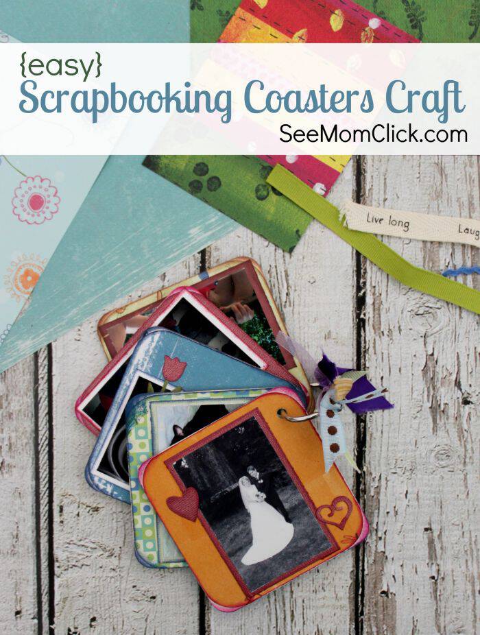 I love DIY crafts if they’re easy and this one is! This Scrapbooking Coasters Craft is such a sweet keepsake and so simple to make. These make super sweet gift ideas, too!