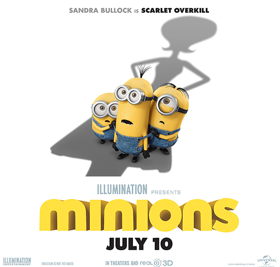 The new Universal Pictures MINONS Movie trailer is awesome! Check it out, and mark your calendars for this one to come out in theaters on July 15, 2015.