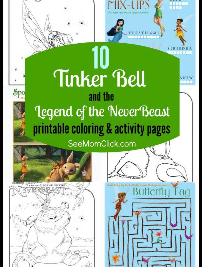 The newest Disney Fairies movie is available on Blu-Ray now! Here are Tinker Bell and the Legend of the NeverBeast coloring pages plus my review!
