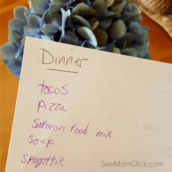 Dinner Ideas List