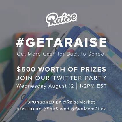 RSVP here for the #GetARaise Twitter Party at 1pm ET on August 12. We're going to be talking about buying and selling gift cards plus - $500 in prizes!