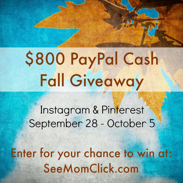 We're celebrating fall in a big way! Enter for a chance to win a whopping $800 PayPal cash giveaway! What would YOU do with an extra $800?! Good luck!