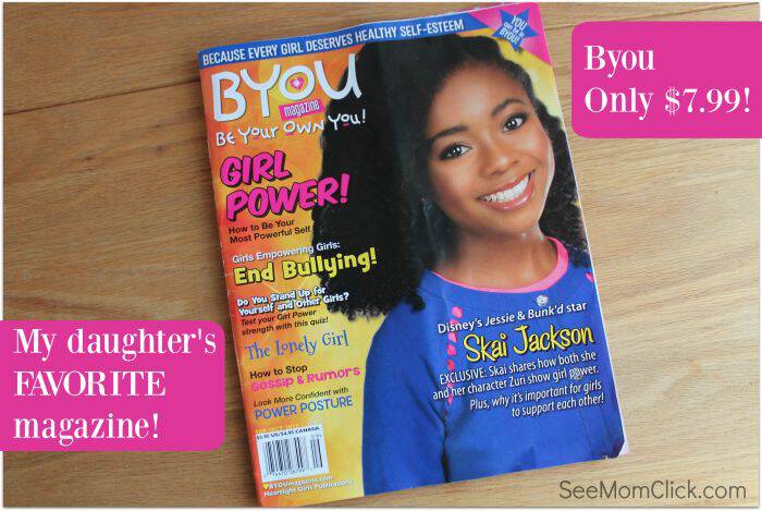 If you have a tween daughter at home, grab this magazine while it's on sale. My daughter LOVES BYou and saves every issue. Great gift idea for girls!