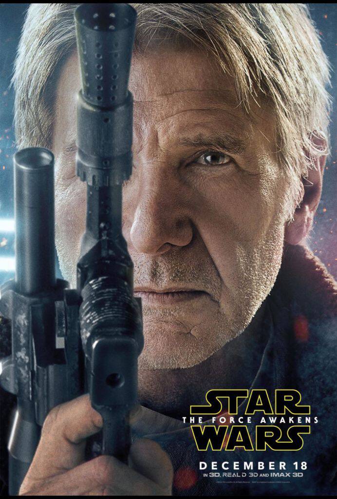 Check out the incredible new STAR WARS: THE FORCE AWAKENS character posters. Han Solo is back, baby! In theaters on December 18, tickets available now!