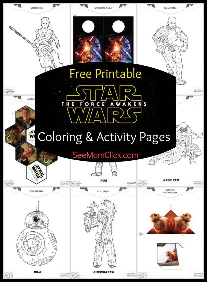 Grab your free printable STAR WARS: THE FORCE AWAKENS coloring pages and activity sheets. Rey, Finn, BB-8, Chewie, Kylo Ren and more!