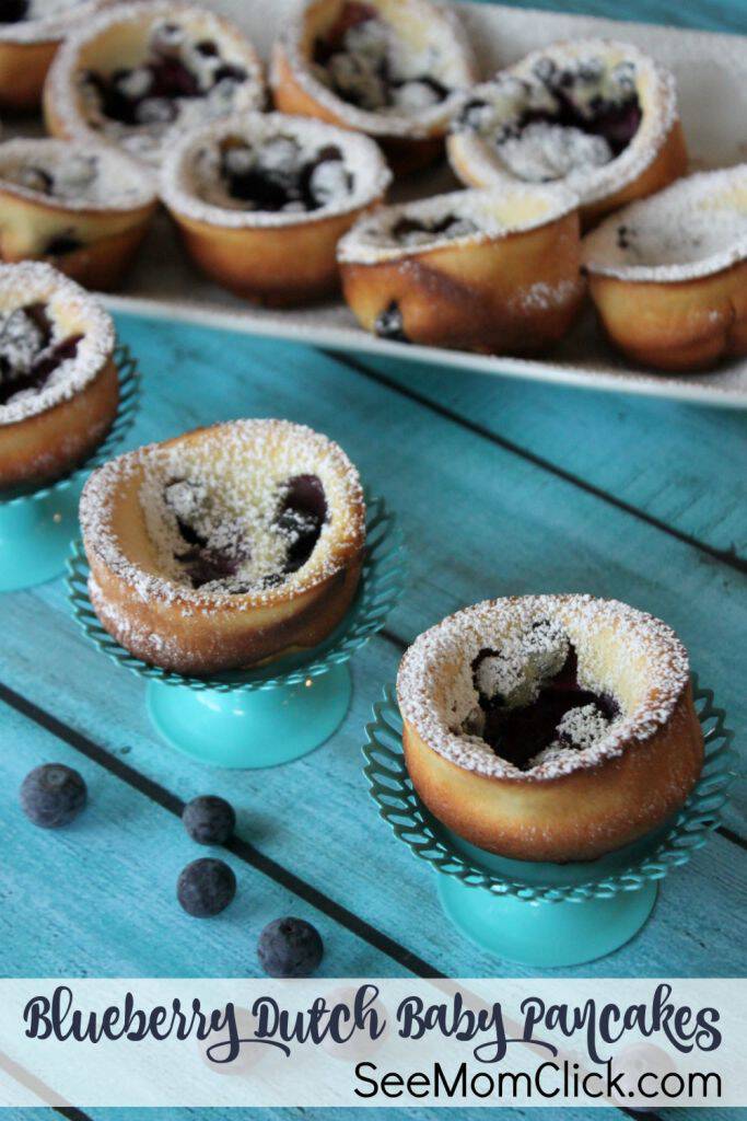 Blueberry Dutch Baby Pancakes in Muffin Tin - SeeMomClick