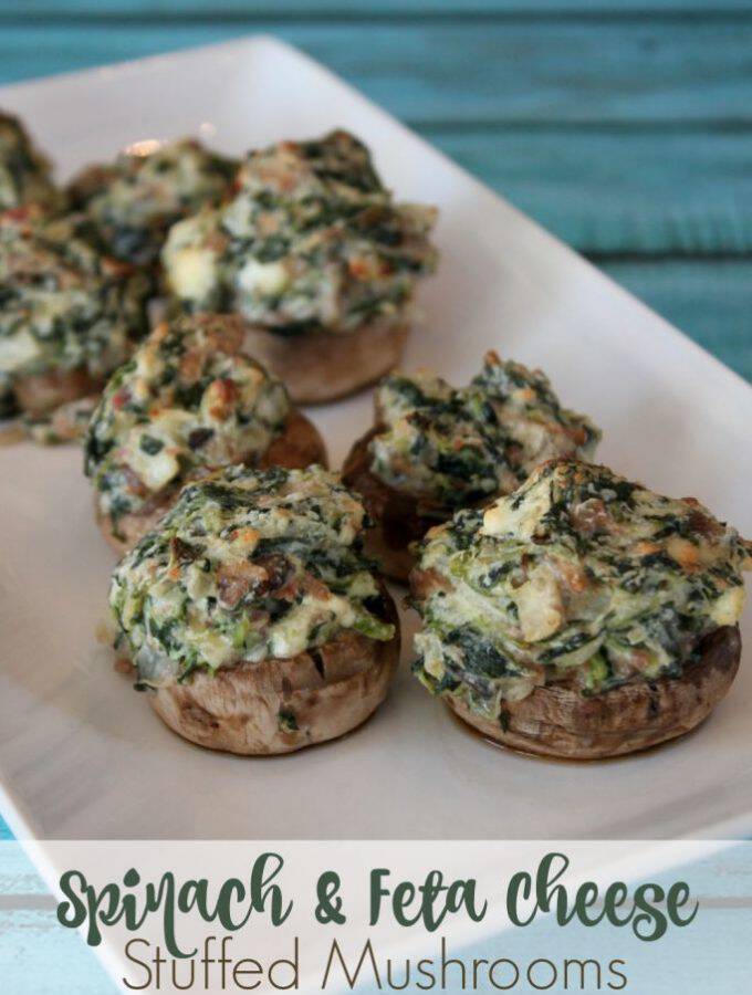 My Mom always made these Spinach and Feta Cheese Stuffed Mushrooms for special occasions and I do now, too. A perfect appetizer or party food recipe!