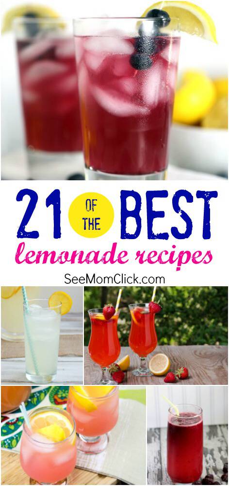 Summertime calls for fruity drinks and lemonade drinks are my go-to. Here are 21 of the best lemonade recipes on the web. Cheers to summer!