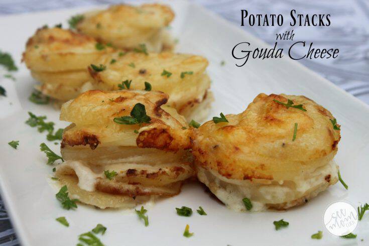 You truly won't believe how easy this Potato Stacks with Gouda Cheese Recipe is to make and how delicious it is with Wisconsin Cheese gouda! A perfect easy side dish recipe, especially for my fellow potato lovers!