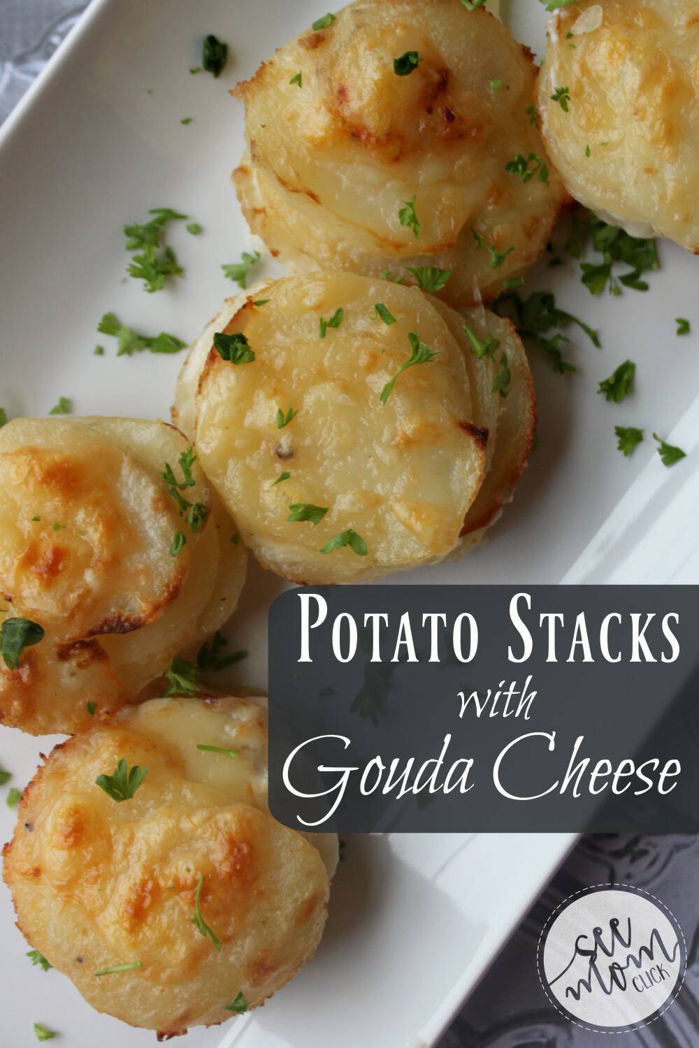 You truly won't believe how easy this Potato Stacks with Gouda Cheese Recipe is to make and how delicious it is with Wisconsin Cheese gouda! A perfect easy side dish recipe, especially for my fellow potato lovers! 