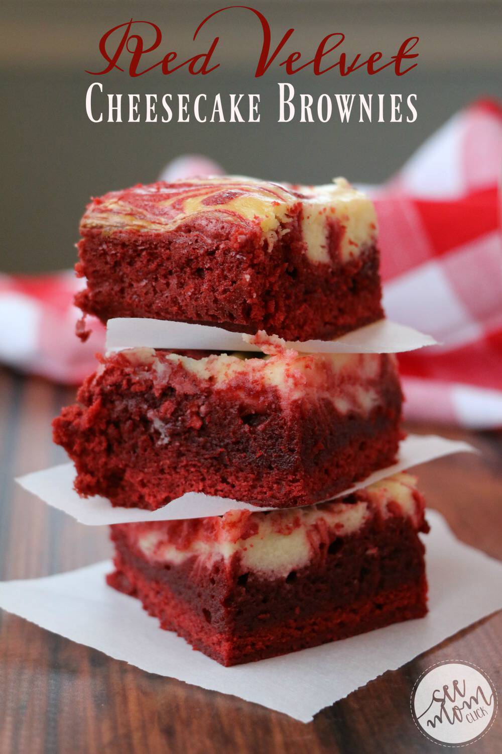 Red Velvet Cheesecake Brownies Recipe - See Mom Click