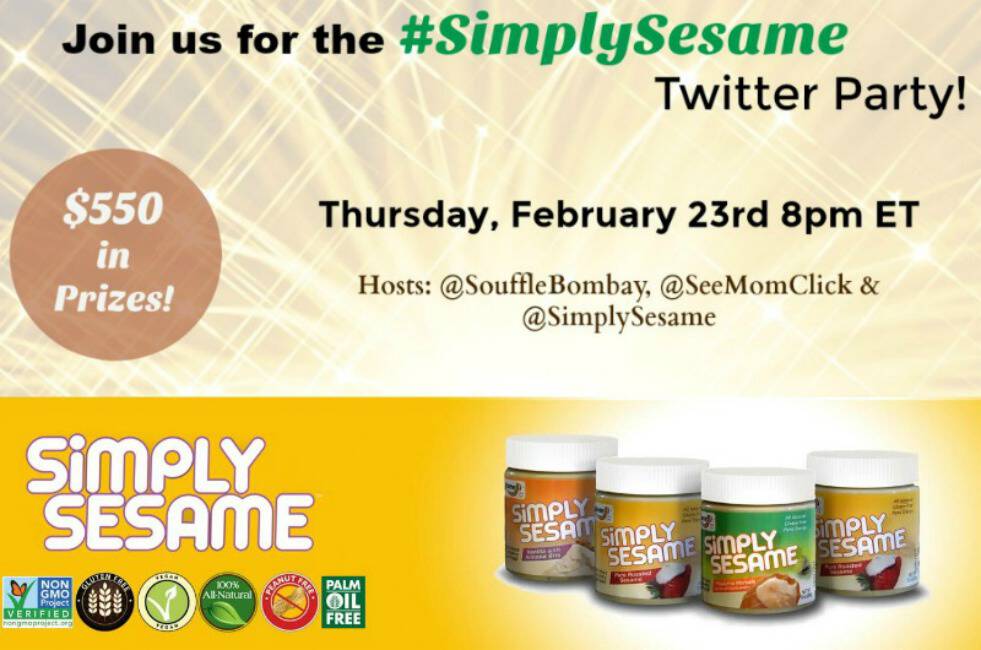 Join me at the #SimplySesame Twitter Party on February 23 at 8pm ET for your shot at winning $550 in prizes! Tasty and healthy. We are in love!