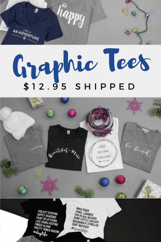Check out these cute graphic tees at a great price! There's a huge selection for only $12.95 shipped. Lots of styles included!