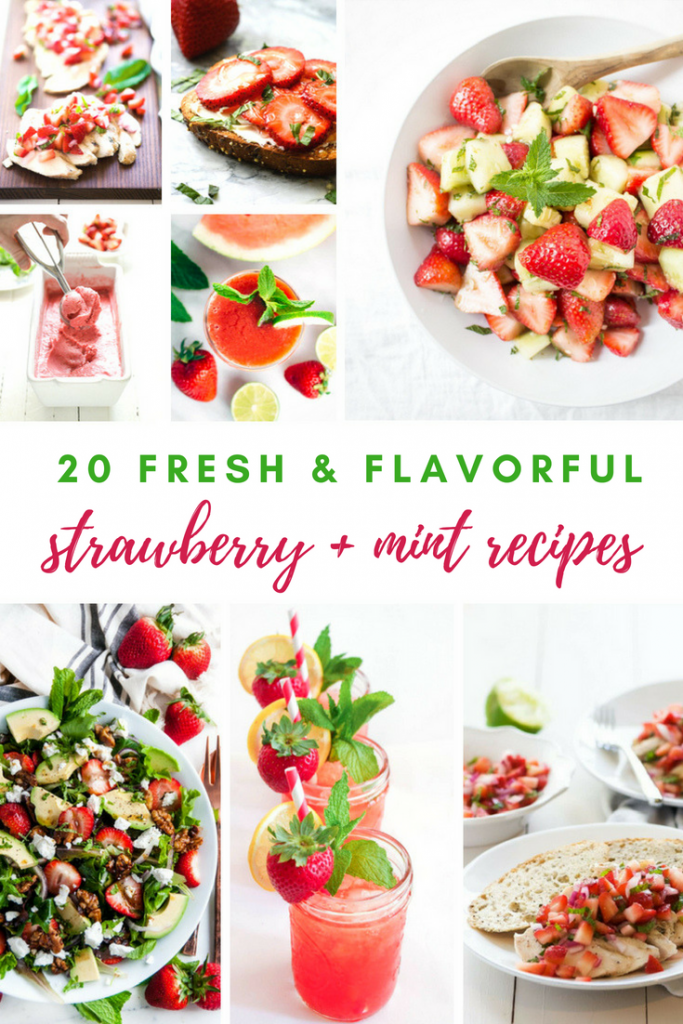 There's no more summery, fresher combo than strawberry and mint! I've rounded up 20 mouthwatering, summery recipes you're going to love. Drinks, desserts, salads, and more. Dig into these strawberry and mint recipes and celebrate the delicious flavors of summer! (Definitely trying #7 first!)