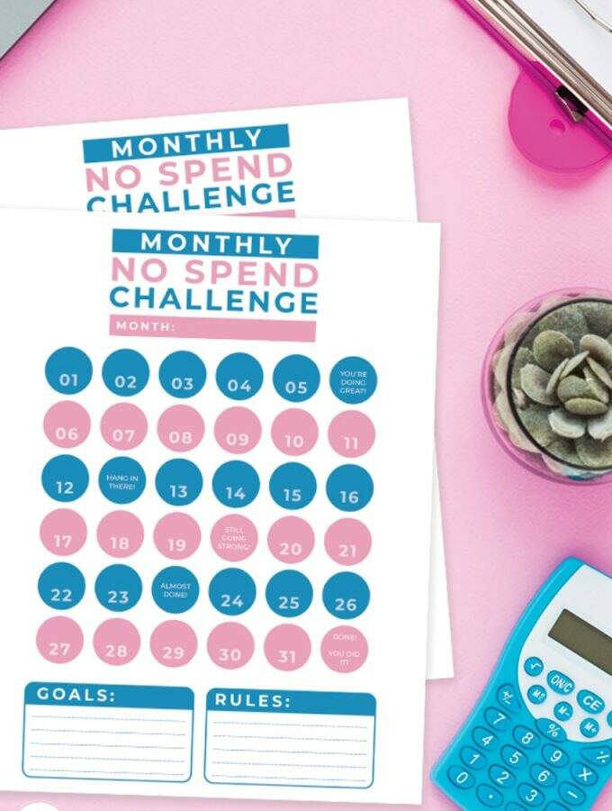 What Is A No Spend Challenge + 30-Day No-Spend Challenge Printable