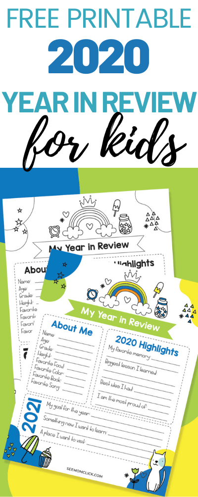 2020 Time Capsule Ideas + Year In Review Free Printable for Kids | See ...
